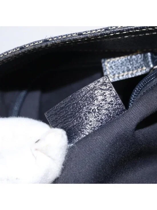 Authentic GUCCI GG Canvas Sherry Line Shoulder Bag Navy Red 169937 - Picture 4 of 16